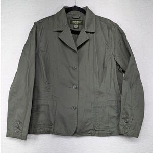Eddie Bauer Womens Blazer Jacket Olive Green Cotton Blend‎ XXL Extra Extra Large
